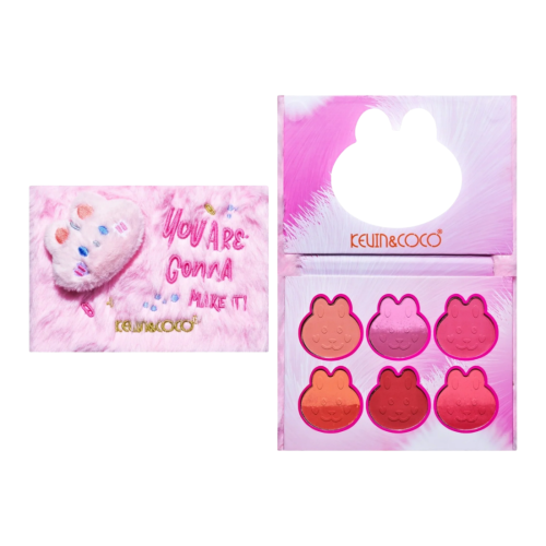 Kevin & Coco Blush Palette Powder Makeup, Easy-Blending Rosy Shades, Portable Multi-Shade Compact