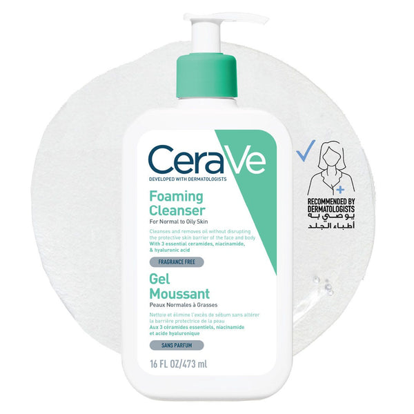 CeraVe Foaming Facial Cleanser Gel Cleanser with Ceramides, Hyaluronic Acid and Niacinamide