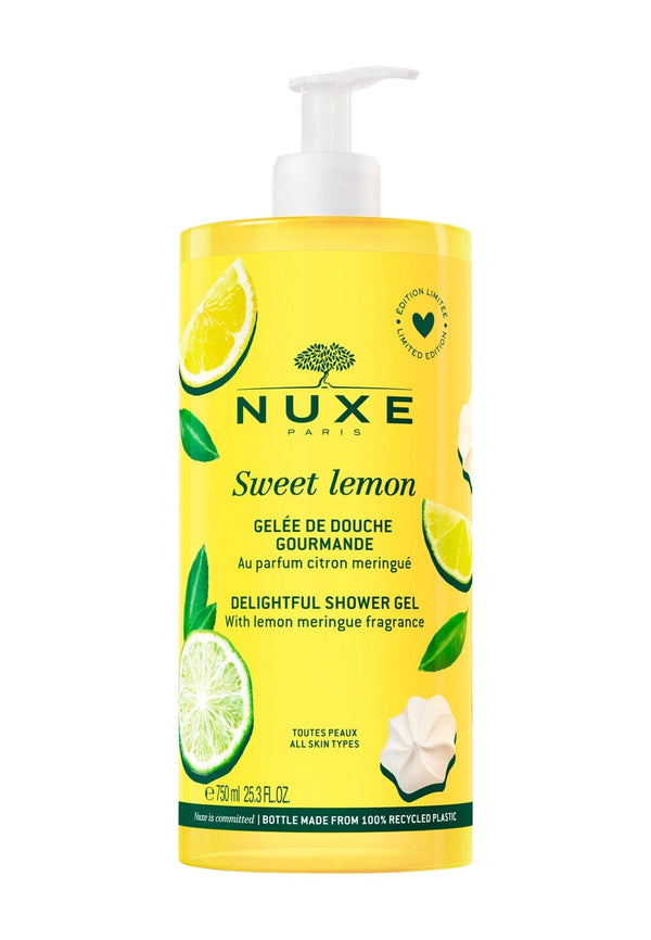Nuxe Sweet Lemon Delicious Shower Gel, Plant-Based Cleansing Formula, 750 ml