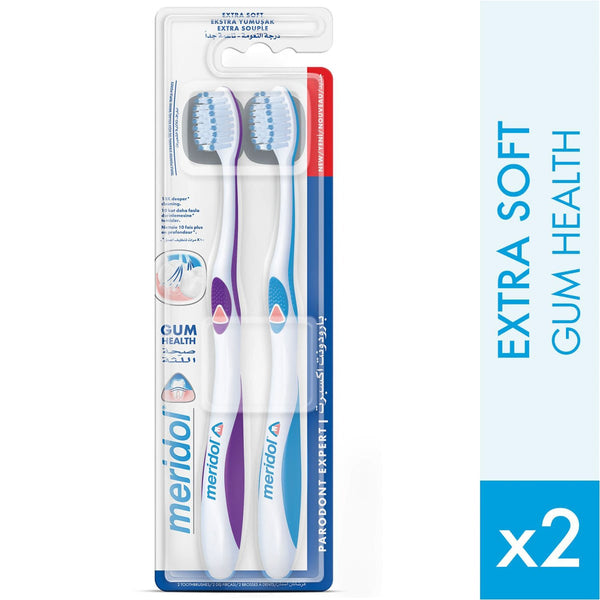 Meridol Parodont Expert Toothbrush Ultra Soft Micro-Fine Triple-Tip Bristles 2 Pieces