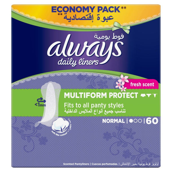 Always Pantyliners Normal Fresh Thin Daily Protection 8 Packs x 60