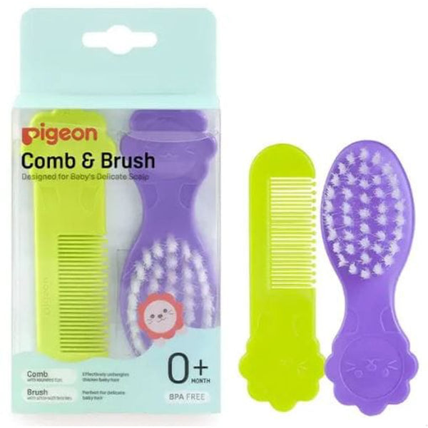 Pigeon Comb & Brush Set for Newborns, Soft Bristles, BPA-Free