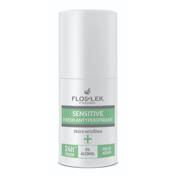 Floslek Sensitive Skin Fresh Deodorant Roll-On Alcohol-Free Fragrance-Free 50 ml
