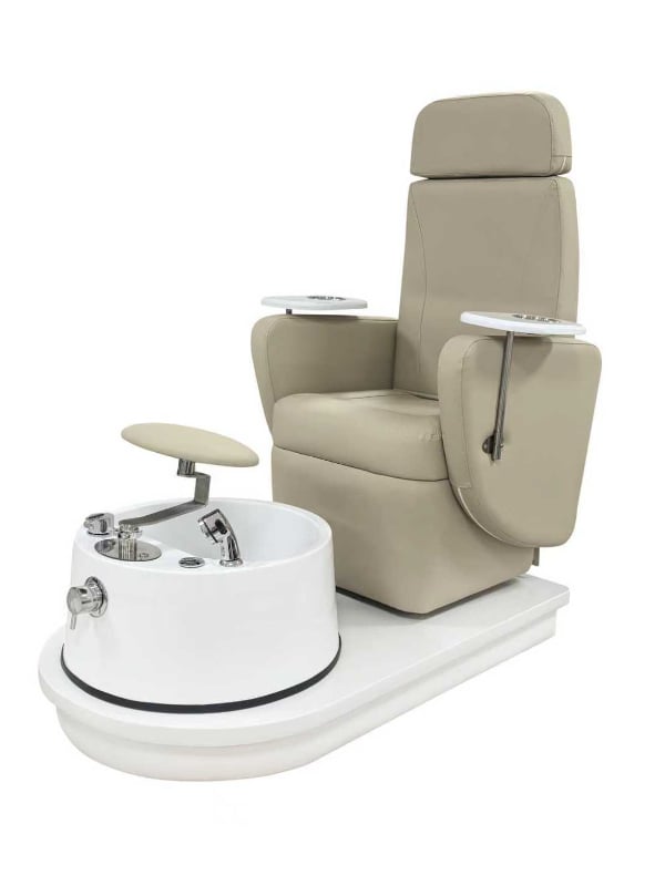 Salon System Pedicure Chair with Jacuzzi Tub, Electronic Controls, Beige, Model GBDAR2007