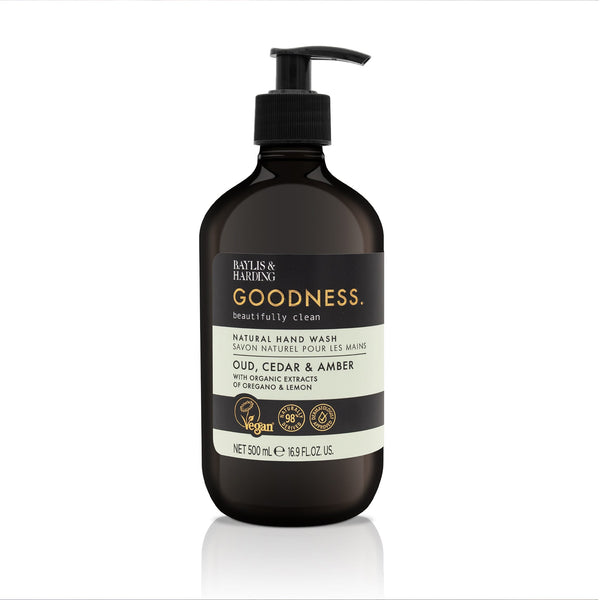 Baylis & Harding Goodness Oud Cedar & Amber Natural Hand Wash Lemon Oregano Extracts 500ml