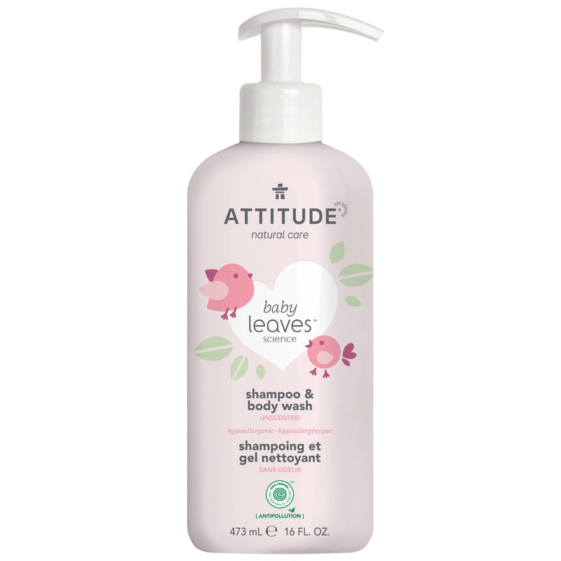 Attitude 2-in-1 Baby Shampoo & Body Wash Unscented 473ml