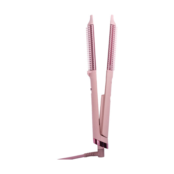 Clara Dual Slim Brush Hair Straightener and Styling Brush, 3 Temperatures, Pink