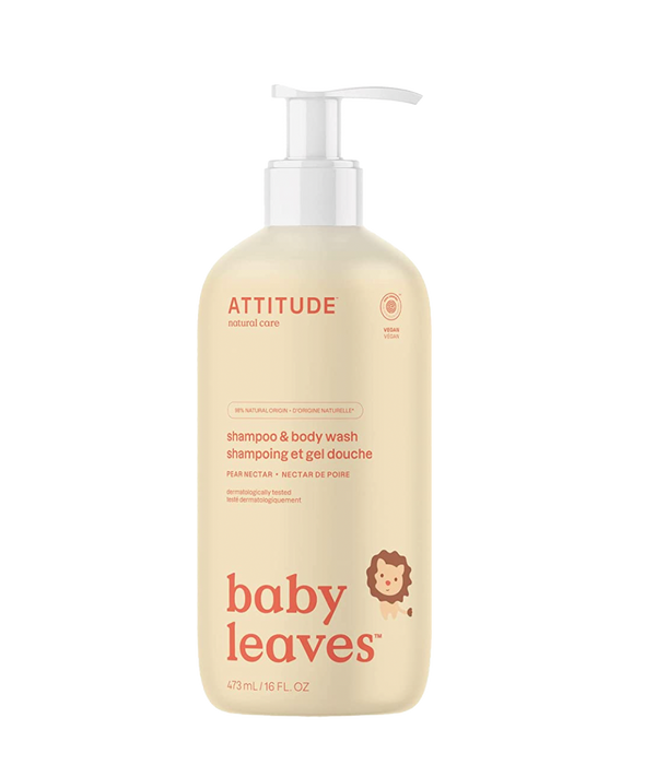 Attitude 2-in-1 Baby Shampoo & Body Wash Pear Nectar Fragrance-Free 473ml