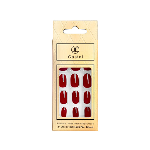 Castal Self-Adhesive Artificial Nails B19, Reusable Plastic, 24 Pieces