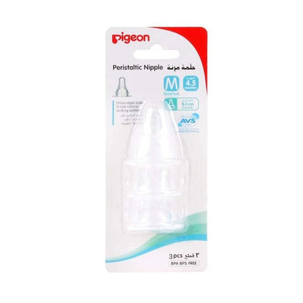 Pigeon Peristaltic Nursing Nipple Medium Silicone BPA-Free 3 Pieces