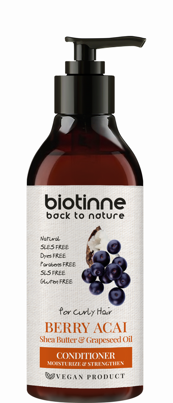 Biotinne Curly Conditioner Acai Berry Shea Butter Defined Curls 300ml
