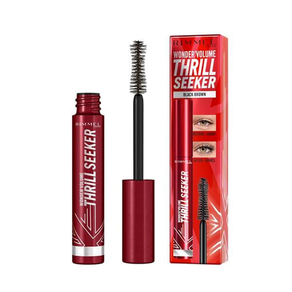 Rimmel Volume Thrill Seeker Mascara Creamy Formula Panthenol Hourglass Brush Black Brown