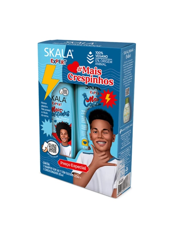 SKALA #MaisCrespinhos Kids Super Curly Shampoo and Conditioner Set, 2 x 325ml