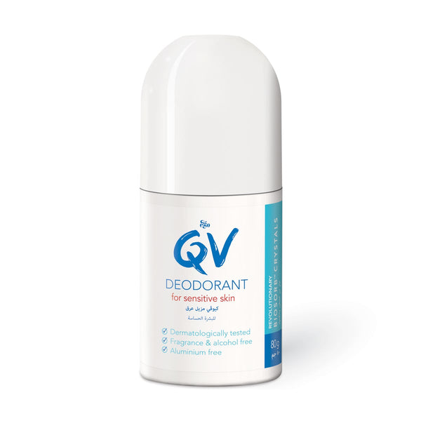 Ego QV Roll-On Deodorant Odor Protection Fragrance-Free Alcohol-Free Aluminum-Free 80 g