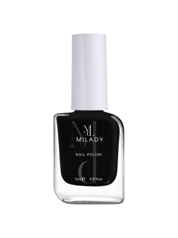 Milady Nail Polish Quick-Dry Glossy Black Shade 600, 11 ml