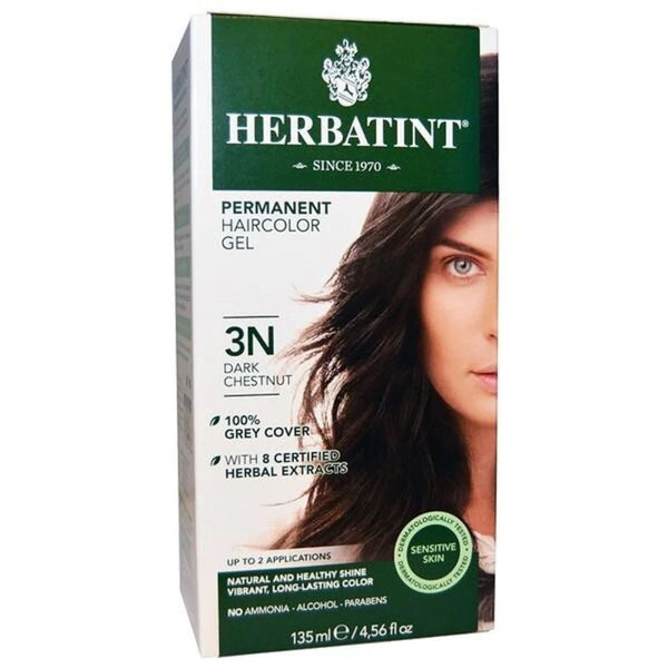 Herbatint Herbal Hair Color Gel Ammonia-Free Permanent Color 3N Dark Brown