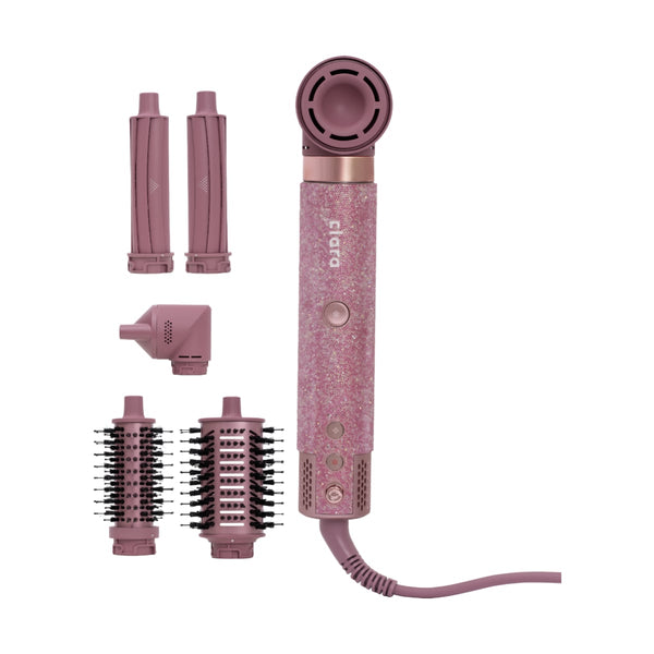 Clara Bling Multi Styler Pink 1500W Ionic Hair Styling Device with 6 Attachments