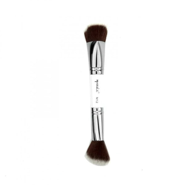 Double-Sided Marble Makeup Brush M12, Synthetic Bristles for Foundation and Concealer