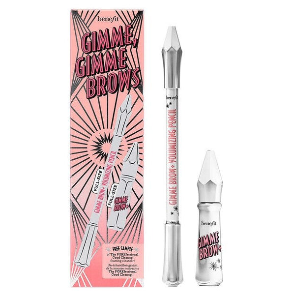 Benefit Gimme Brow+ Brow Volumizing Set Fiber Gel Pencil Shade 5 With POREfessional Cleanser Sample
