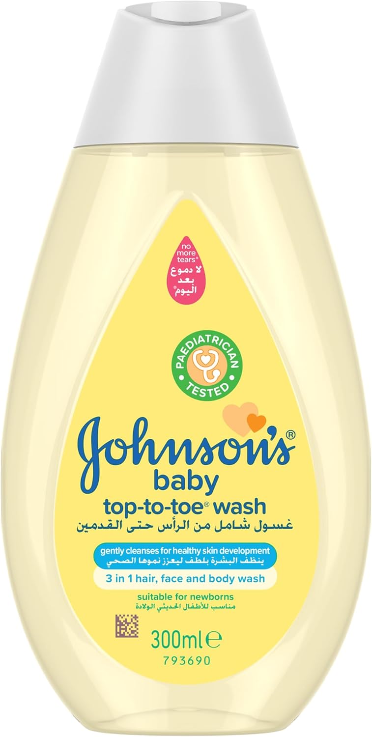 Johnson's Top-to-Toe Baby Hair, Face & Body Wash Gel, 2-in-1, 300ml