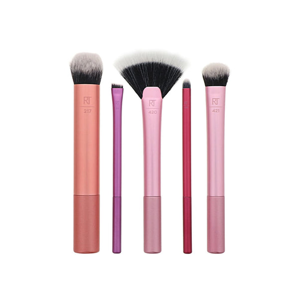Real Techniques Artist Essentials Makeup Brush Set Synthetic Face Eye Lip Brushes 5 Pieces