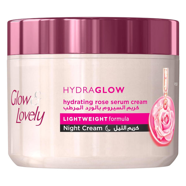 Glow & Lovely Hydraglow Night Cream Rose Serum Hydrating Moisturizer 50g