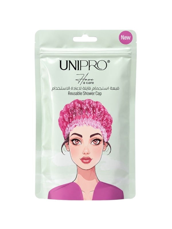 UNIPRO Reusable Shower Cap, Elastic Edge, Lightweight Hair Protection