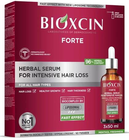 Bioxcin Forte Herbal Hair Serum for Intensive Hair Loss, 3 x 50 ml