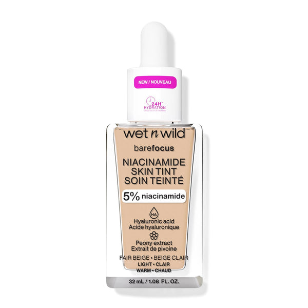 wet n wild Bare Focus Niacinamide Skin Tint, Sheer to Medium Coverage, 32ml