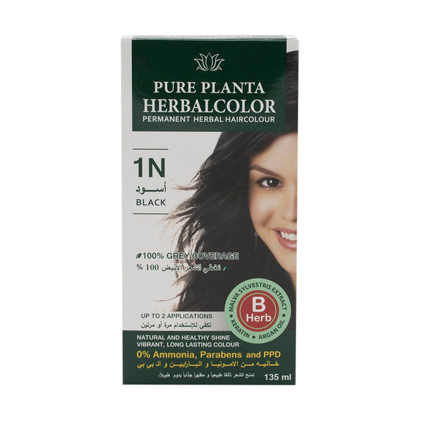 Herbatint Herbal Hair Color Gel 1N Black Permanent Ammonia-Free Grey Coverage