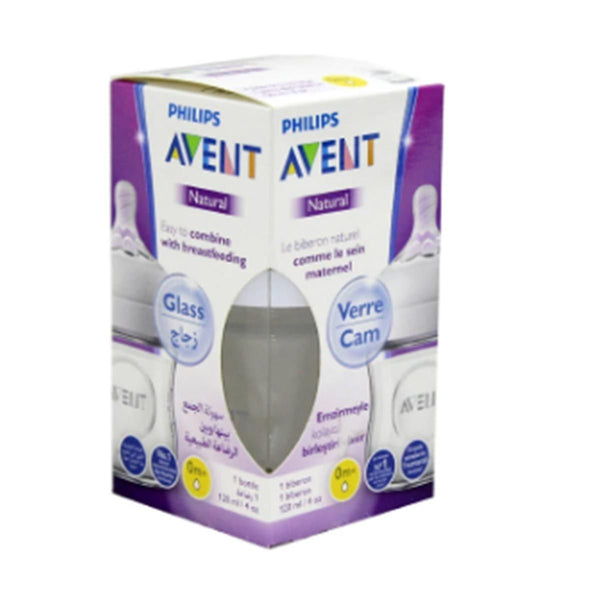 Philips Avent Natural Feeding Bottle Glass with Silicone Teat and Anti-Colic Valve