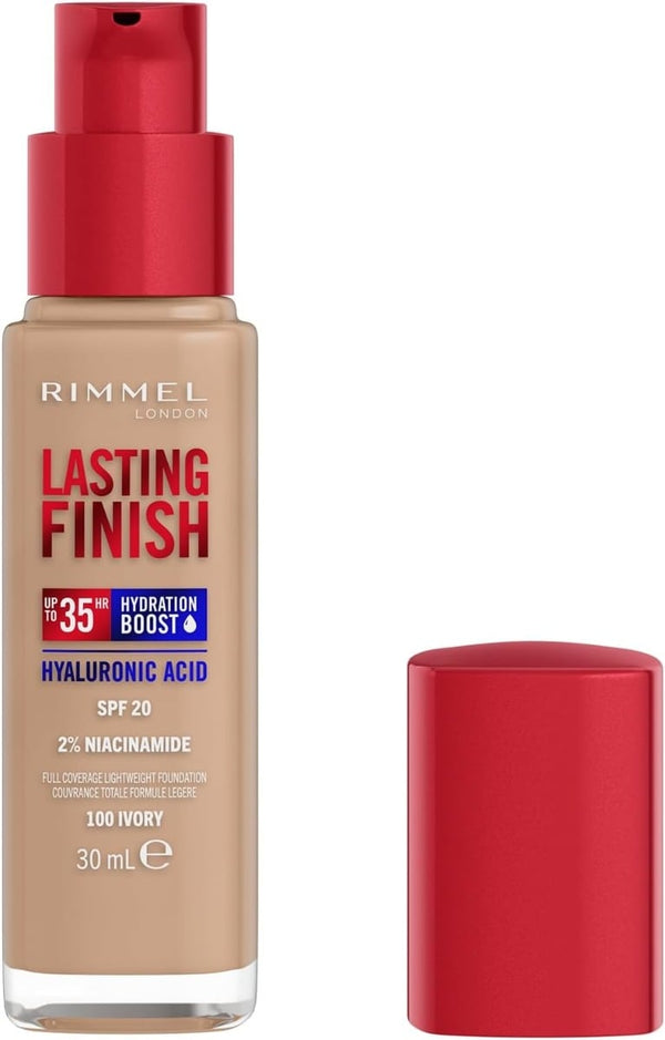 Rimmel Lasting Finish Foundation Natural Finish Ivory 100, 35-Hour Wear