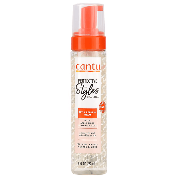 Cantu Protective Styles Set & Refresh Foam Medium Hold with Apple Cider Vinegar and Aloe 237ml