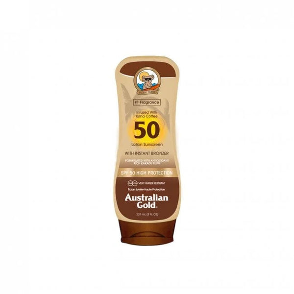 Australian Gold Instant Bronzer Lotion with Tea Tree Oil, Caramel and Walnut Shell, 8 Oz