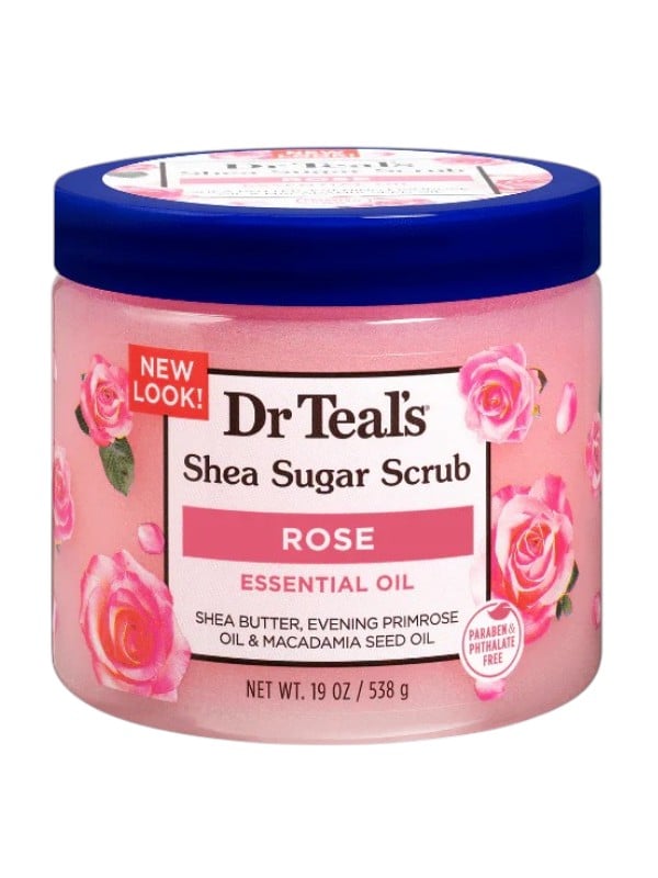 Dr. Teal's Shea Sugar Body Scrub Rose Essential Oil Shea Butter 538g
