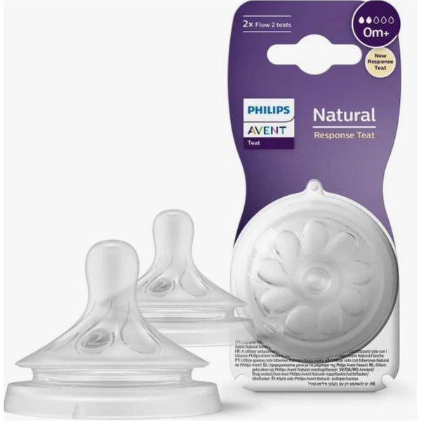 Avent Natural Bottle Nipples Newborn Flow 1 Hole BPA-Free 2 Pack
