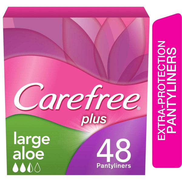 CAREFREE Large Aloe Panty Liners 48 Count Super-Absorbent Core