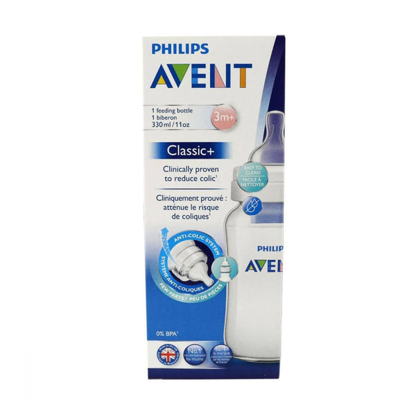 Philips Avent Classic Anti-Colic Baby Bottle Silicone Teat 330ml, 3+ Months