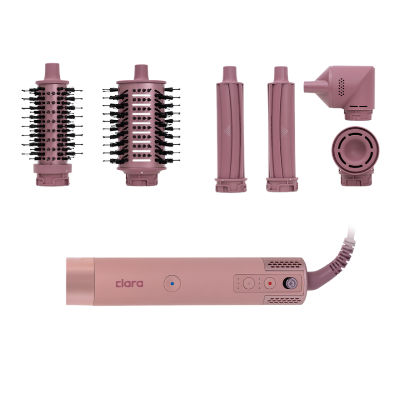 Clara Multi-Purpose Hair Styling Tool Set, Curling and Straightening, 6 Pieces, Candy