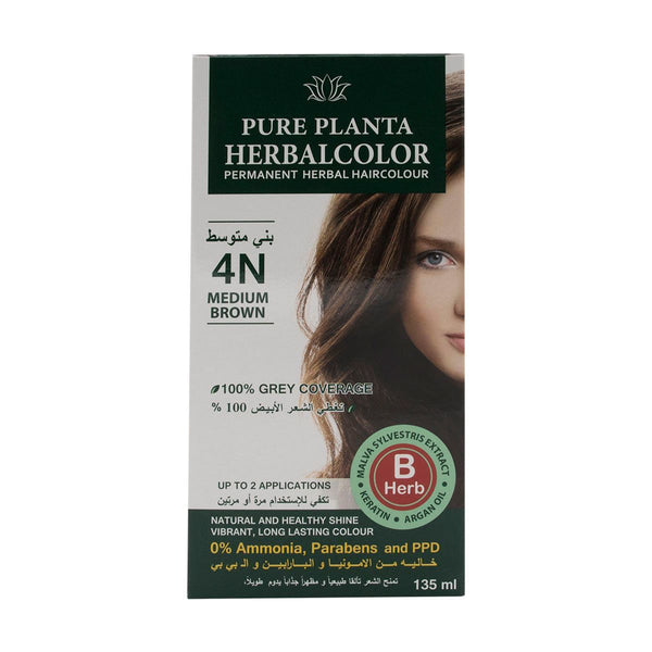 Herbatint Herbal Hair Color Gel 4N Medium Brown Ammonia-Free Permanent Color