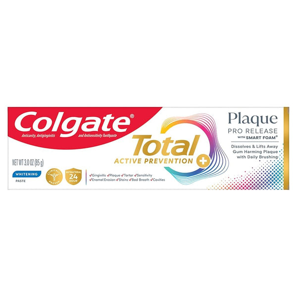 Colgate Total Plaque Pro-Release Toothpaste with Sodium Fluoride and Hydrated Silica