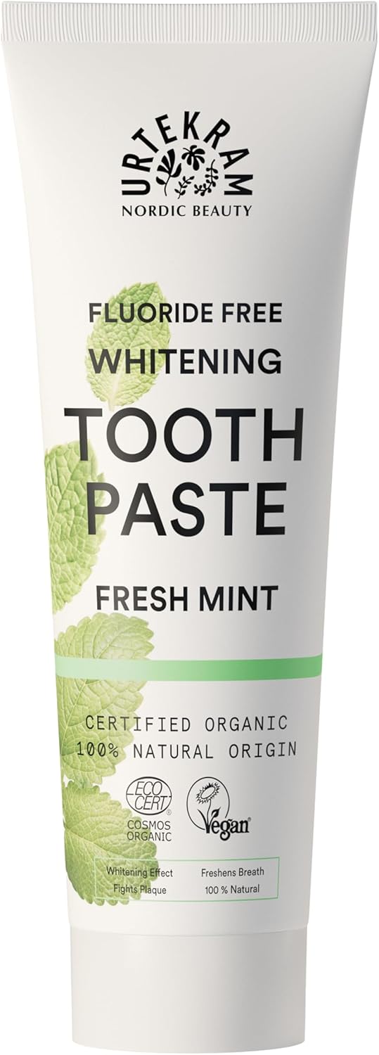 Urtekram Organic Toothpaste Fresh Mint Fluoride-Free Peppermint Formula