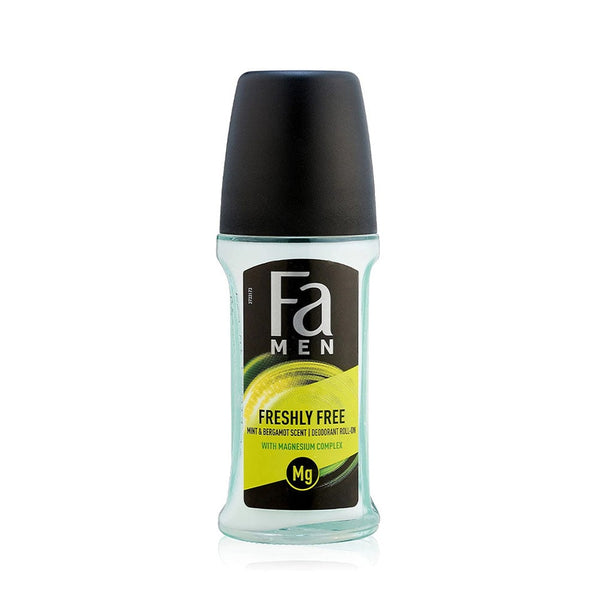 Fa Freshly Free Deodorant Roll-On for Men, Mint & Bergamot, Alcohol-Free, 50 ml