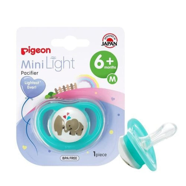 Pigeon Minilight Pacifier Medium Elephant Shape, BPA-Free, 6+ Months, Single