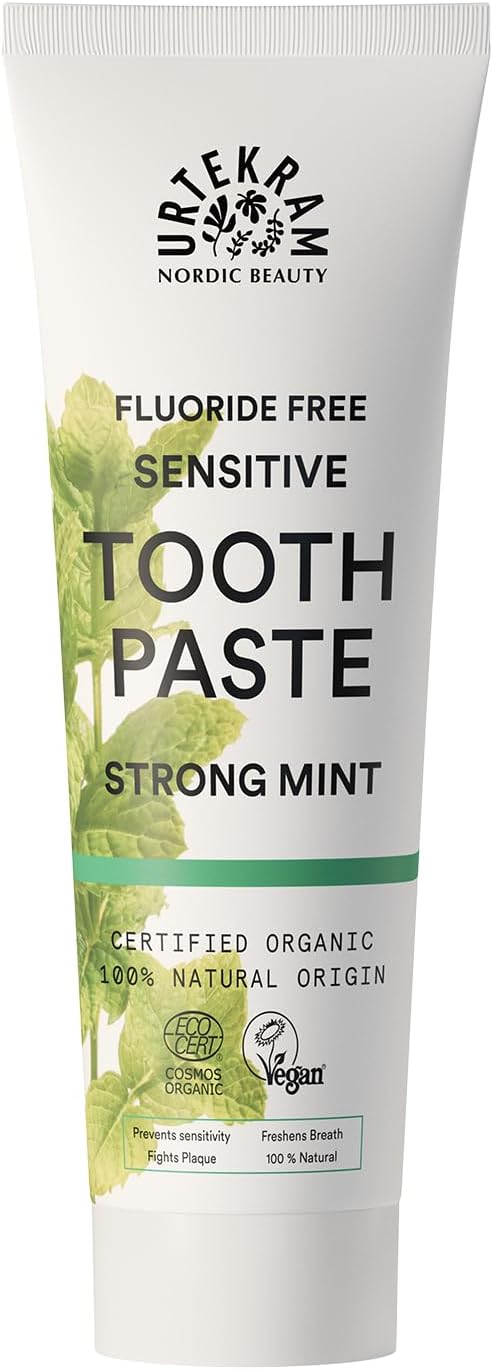 Urtekram Organic Toothpaste Strong Mint Fluoride-Free Peppermint 75ml