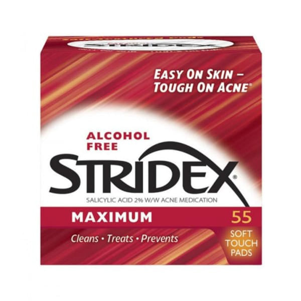 Stridex Soft Touch Facial Pads 2% Salicylic Acid Alcohol-Free 55 Pads