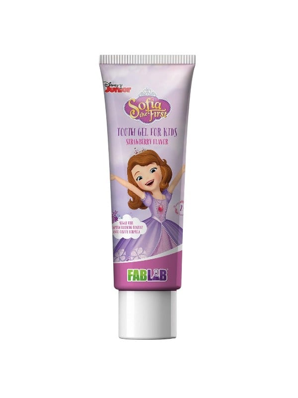 Fab Lab Sofia Strawberry Fluoride Toothpaste Gel for Kids, Sugar-Free, 75ml