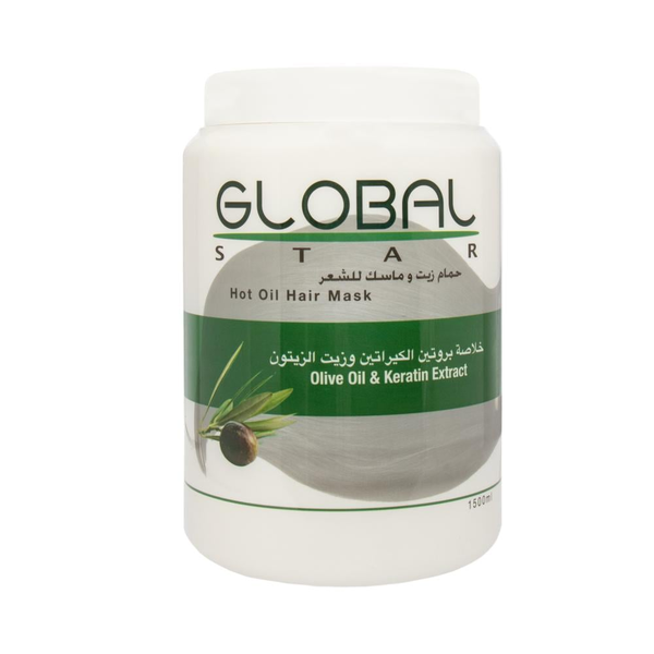 GLOBAL STAR Hot Oil Hair Mask with Olive Oil and Keratin Extract 1500 ml
