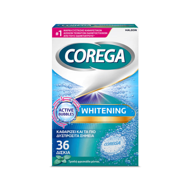 Corega Daily Denture Cleanser Tablets Active Bubble Stain Removal 36 Count