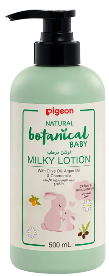 Pigeon Natural Botanical Baby Milky Lotion Lightweight Moisturizing Lotion 500 ml